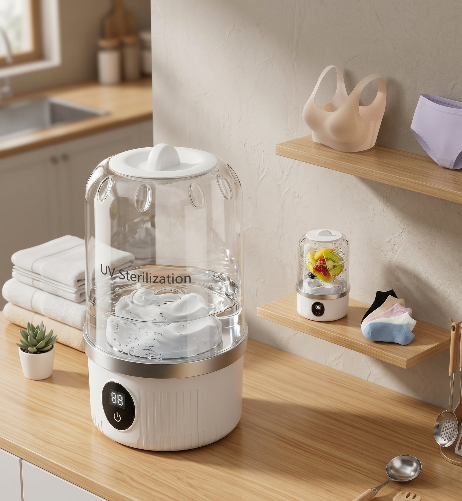 Mini Lave-Linge Portable Pliable –Semi-Automatique Multifonction